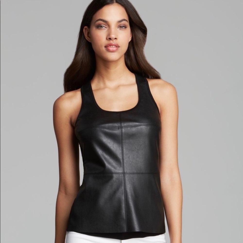Bailey 44 Fonda Faux Leather Front Tank
